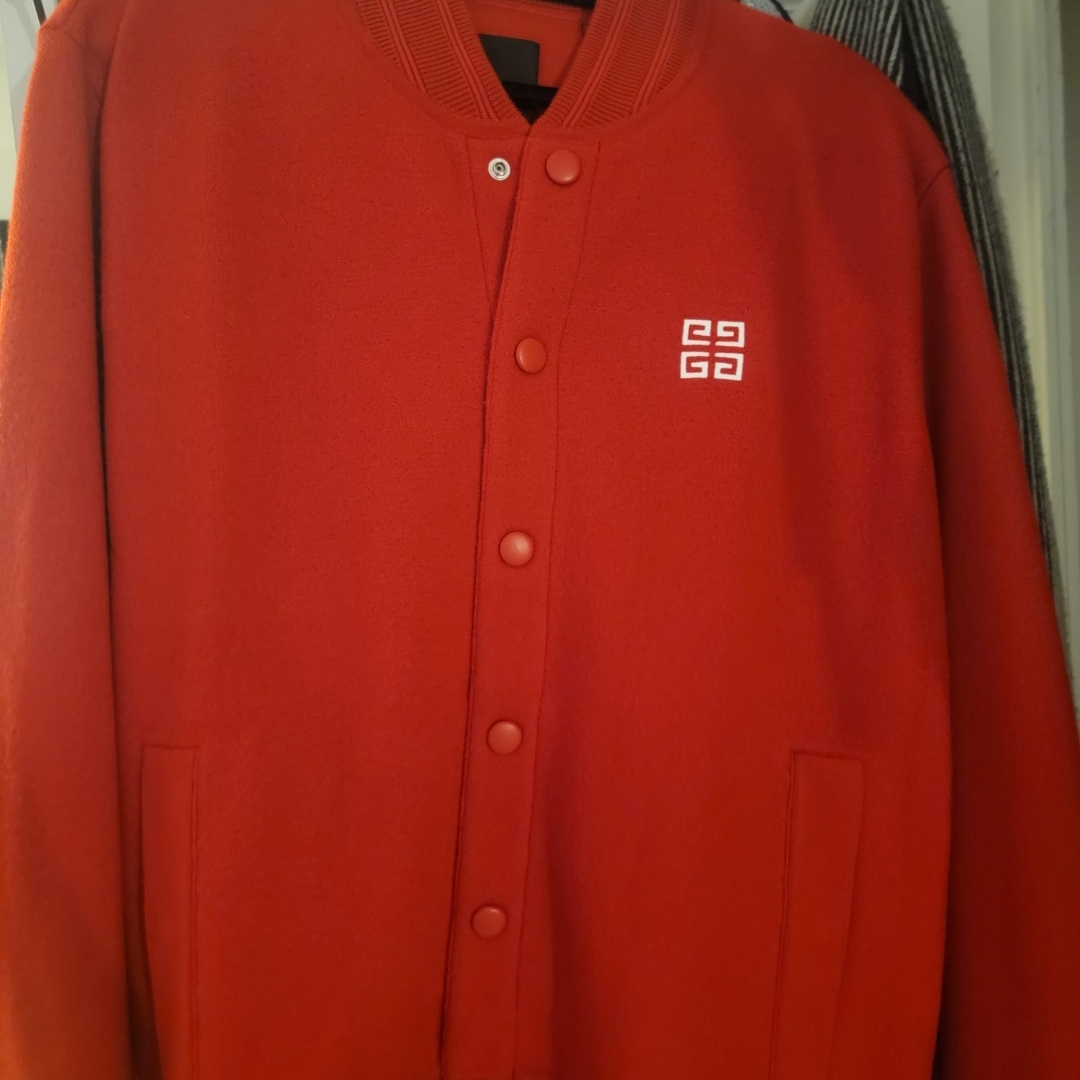 Red Givenchy Button-Up Jacket